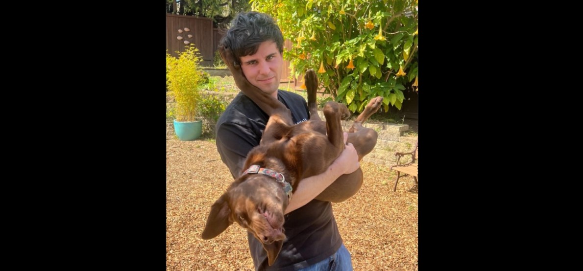 Josh Jaramillo with dog